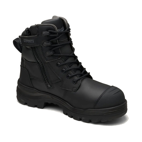 WORKWEAR, SAFETY & CORPORATE CLOTHING SPECIALISTS - RotoFlex Black water-resistant leather 150mm zip side safety boot