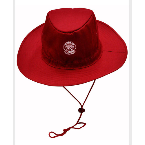 WORKWEAR, SAFETY & CORPORATE CLOTHING SPECIALISTS Red Wide Brim Hat with Embroidered Logo