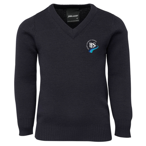 WORKWEAR, SAFETY & CORPORATE CLOTHING SPECIALISTS Boort UNISEX Knit Jumper Navy - Child Sizes (Inc Logo)