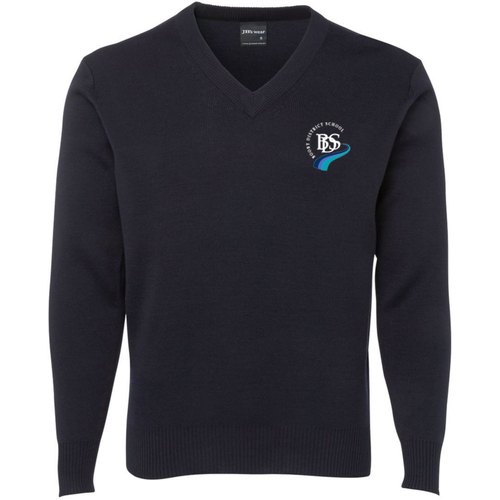 WORKWEAR, SAFETY & CORPORATE CLOTHING SPECIALISTS Boort UNISEX Knit Jumper Navy - Adults Sizes (Inc Logo)