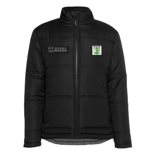 WORKWEAR, SAFETY & CORPORATE CLOTHING SPECIALISTS JB's Ladies Adventure Puffer Jacket (EMBROIDERY: KFFNC (LHS)  BENDIGO MAZDA (RHS))