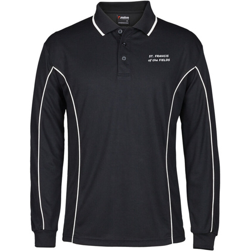 WORKWEAR, SAFETY & CORPORATE CLOTHING SPECIALISTS - PODIUM L/S PIPING Polo (Inc Logo - Left Hand Chest)