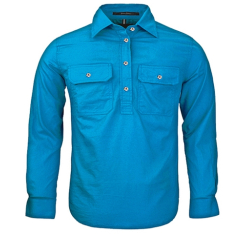 WORKWEAR, SAFETY & CORPORATE CLOTHING SPECIALISTS - Kids Pilbara Closed Front Long Sleeve Shirt